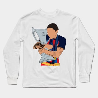 Mapi León hugging UWCL trophy Long Sleeve T-Shirt